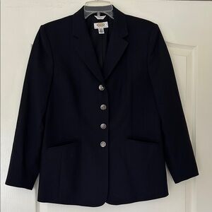 Talbots Petite Navy Women's Blazer with Silver Buttons 10P